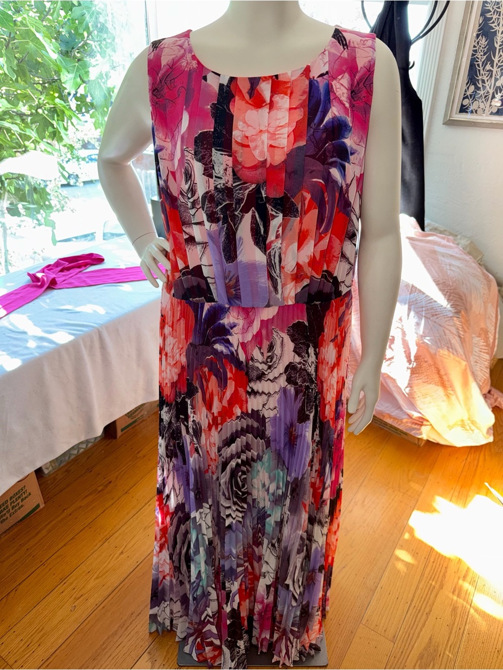 Eliza J Formal Full Length Floral Print Gown Sz 18W - Picture 9 of 14